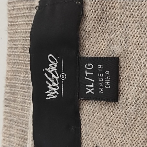 Pink & Taupe Grey Wide Stripe Fine Gauge Knit Sweater XL - Picture 5 of 10